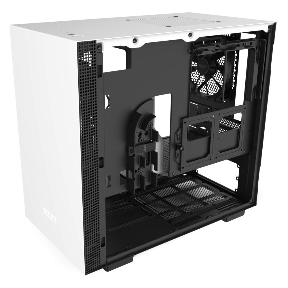 NZXT H210 - CA-H210B-W1 - Mini-ITX PC Gaming Case - Front I/O USB Type-C Port - Tempered Glass Side Panel - Cable Management System - Water-Cooling Ready - Radiator Bracket - White/Black