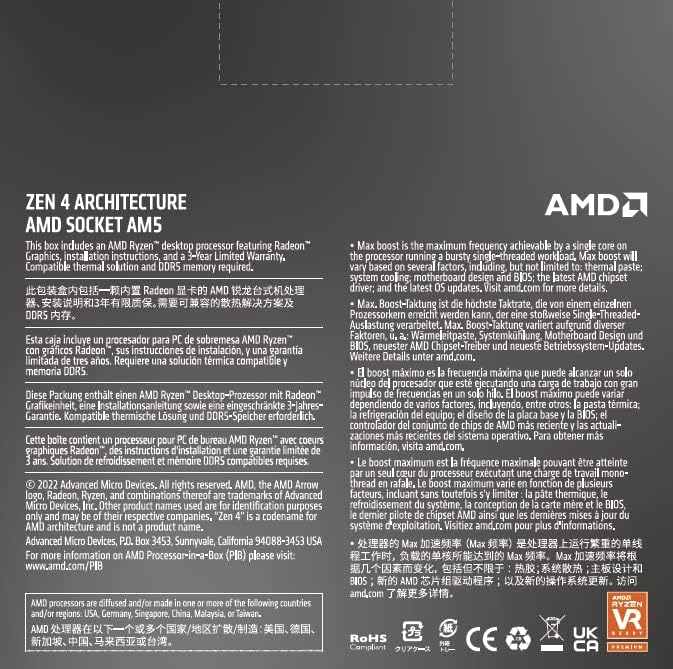 AMD Ryzen 7 7700X Desktop Processors