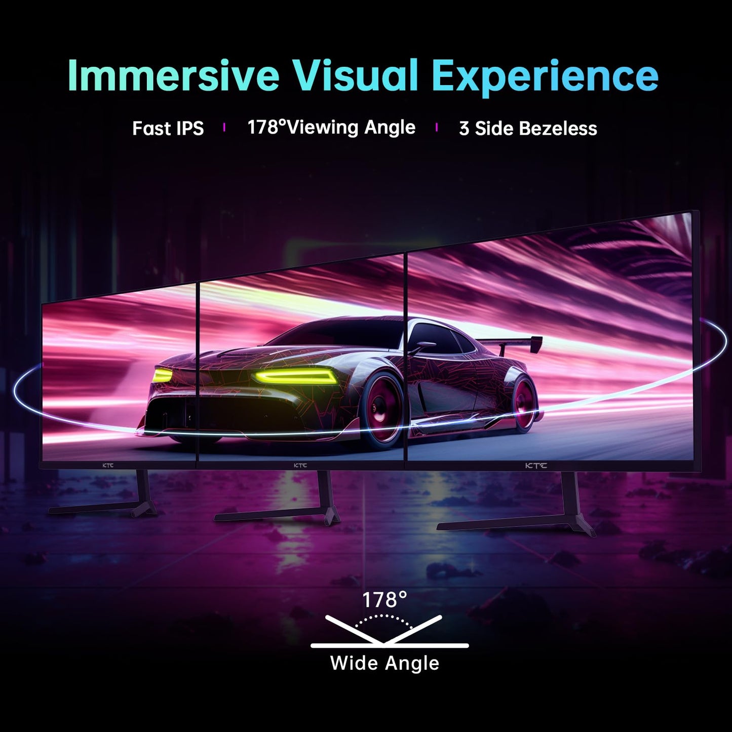 KTC 24" 165Hz Gaming Monitor, FHD(1920x1080p), 1ms, Freesync and Gync Compatible, MPRT, HDR10, 125% SRGB, HDMI2.0DP1.4Headphone, Eyecare, Vesa Support, Tilt, Fast IPS Computer Monitor