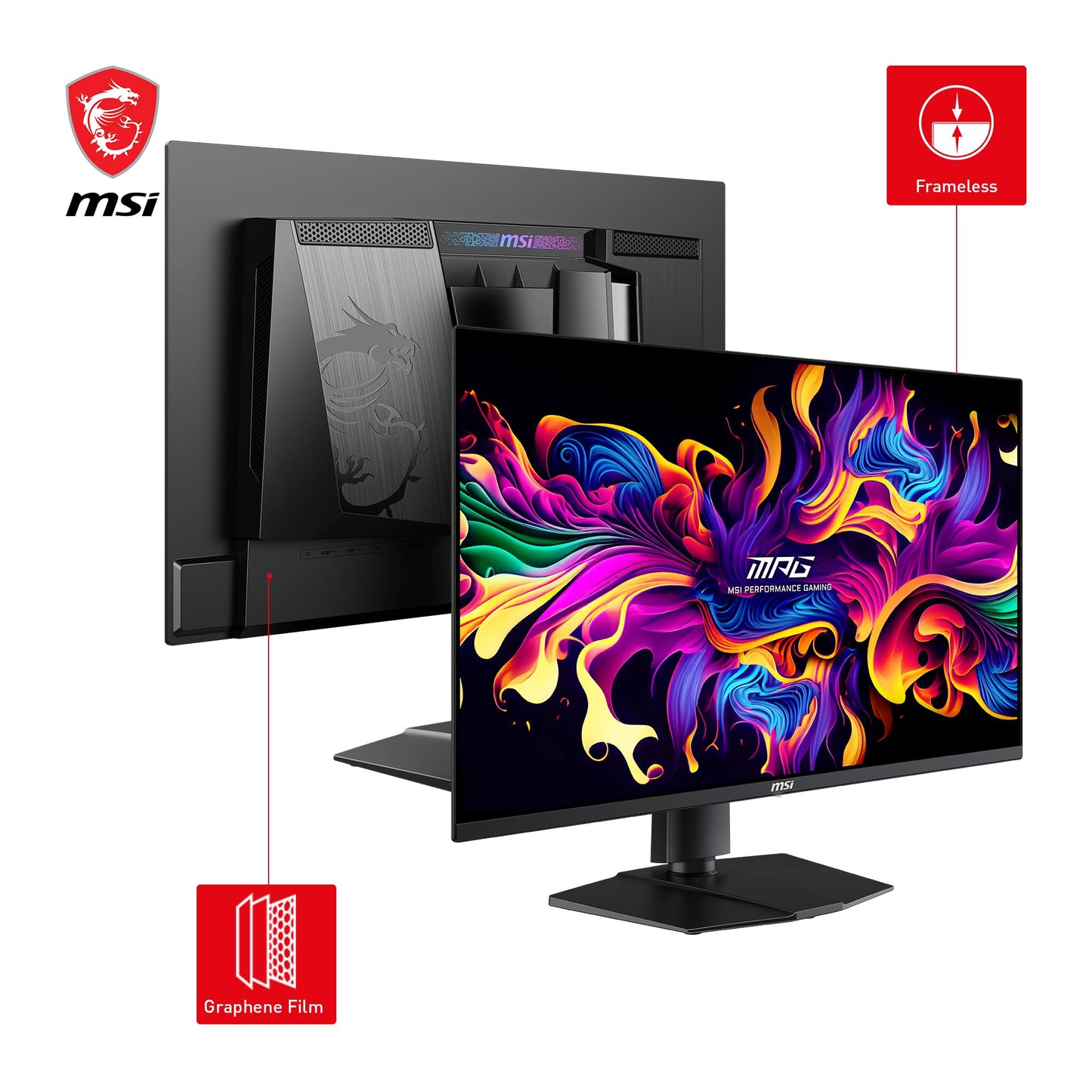 MSI MPG 271QRX QD-OLED 27 Inch WQHD Flat Gaming Monitor - 2560 x 1440 Quantum Dot OLED Panel, 360Hz / 0.03ms, 99.3% DCI-P3, ΔE≤2, DisplayHDR True Black 400, KVM - DP 1.4a, HDMI 2.1, USB Type-C 90W