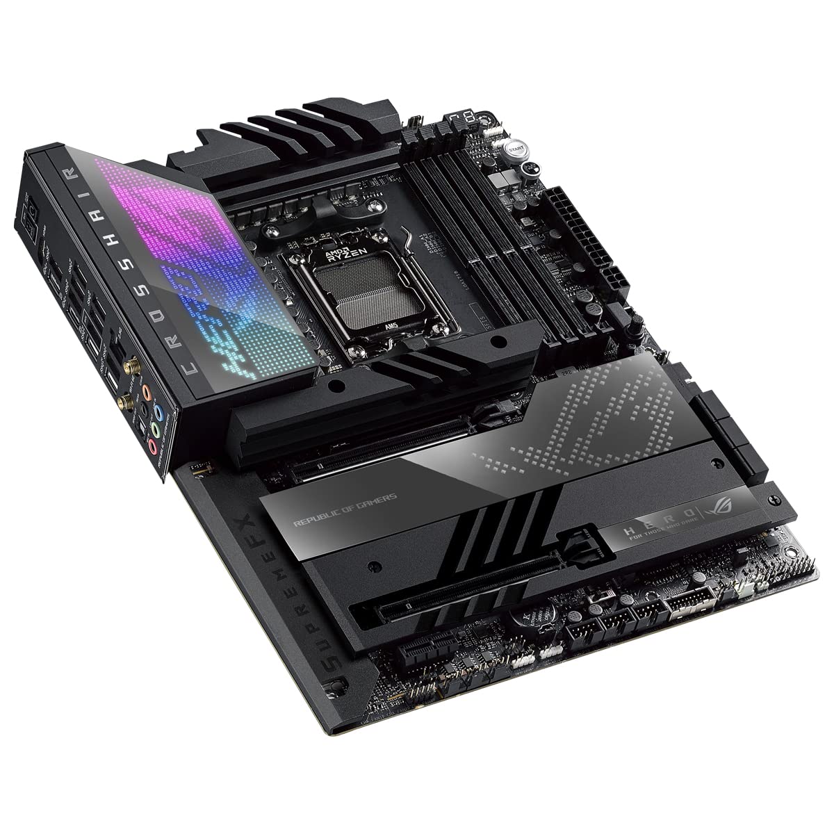 ASUS ROG Crosshair X670E Hero Gaming Motherboard Socket AMD AM5 (Ryzen 7000, ATX, DDR5 Memory, 5X M.2, USB 3.2 Gen 2x2, 2X USB 4, PCIe 5.0, WiFi 6E, Aura Sync)