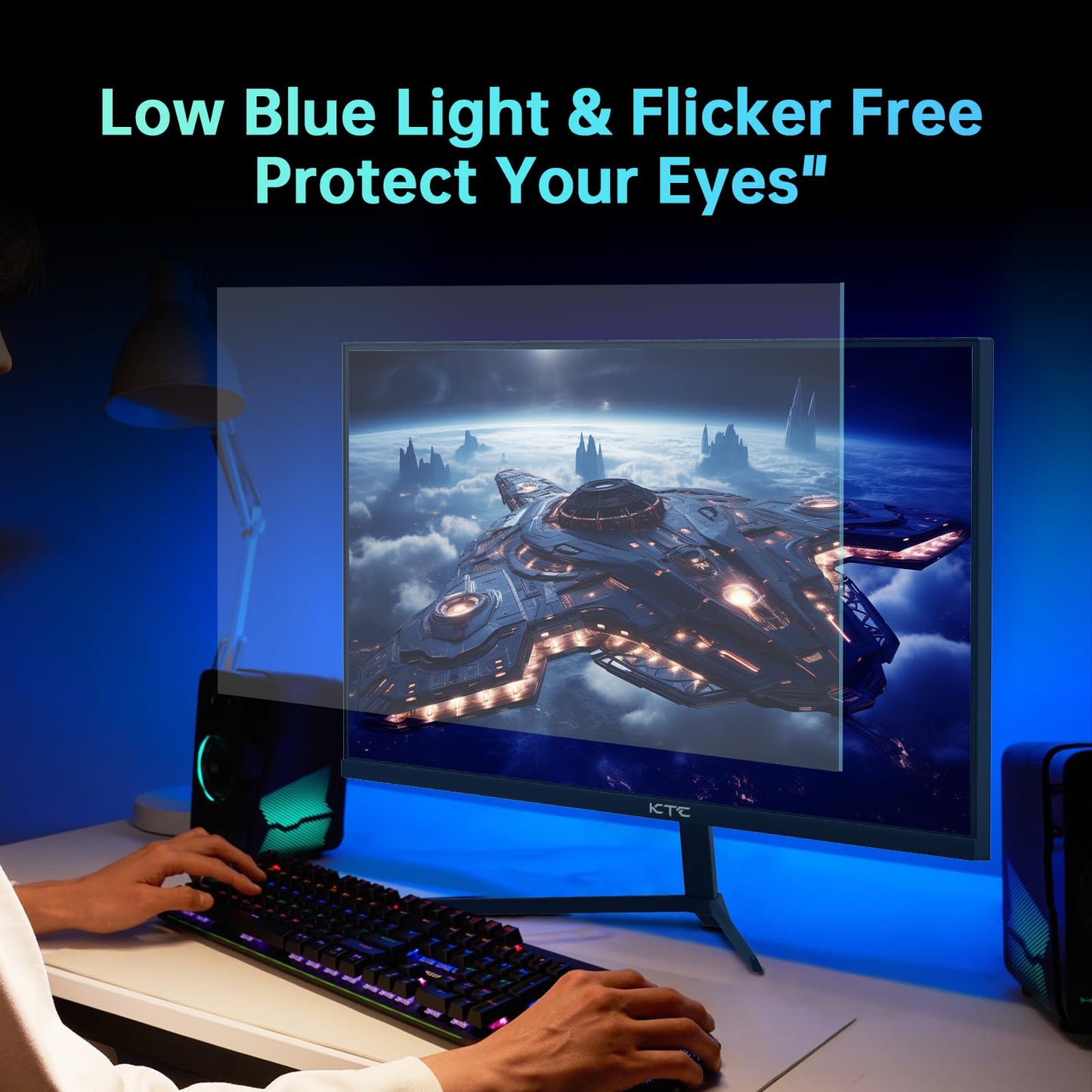 KTC 24" 165Hz Gaming Monitor, FHD(1920x1080p), 1ms, Freesync and Gync Compatible, MPRT, HDR10, 125% SRGB, HDMI2.0DP1.4Headphone, Eyecare, Vesa Support, Tilt, Fast IPS Computer Monitor
