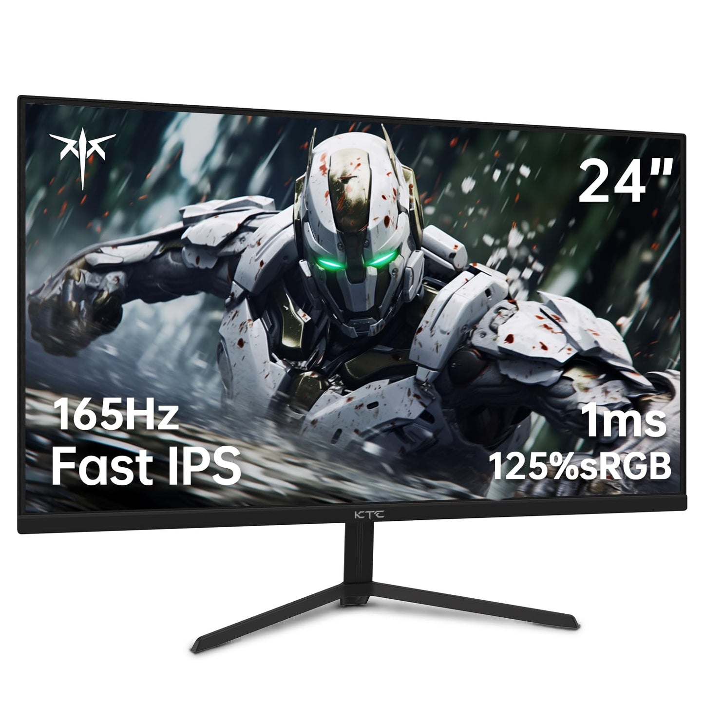 KTC 24" 165Hz Gaming Monitor, FHD(1920x1080p), 1ms, Freesync and Gync Compatible, MPRT, HDR10, 125% SRGB, HDMI2.0DP1.4Headphone, Eyecare, Vesa Support, Tilt, Fast IPS Computer Monitor