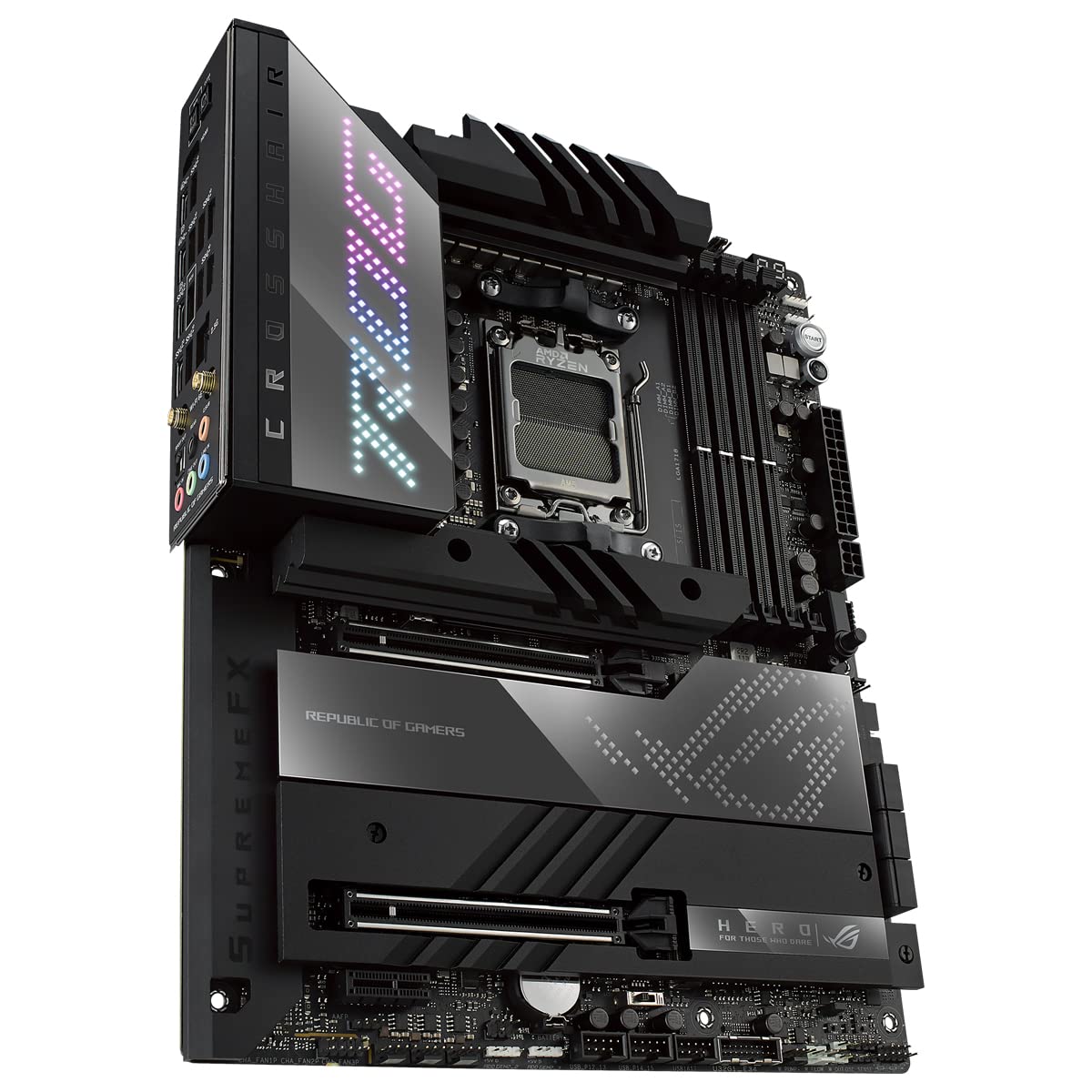 ASUS ROG Crosshair X670E Hero Gaming Motherboard Socket AMD AM5 (Ryzen 7000, ATX, DDR5 Memory, 5X M.2, USB 3.2 Gen 2x2, 2X USB 4, PCIe 5.0, WiFi 6E, Aura Sync)
