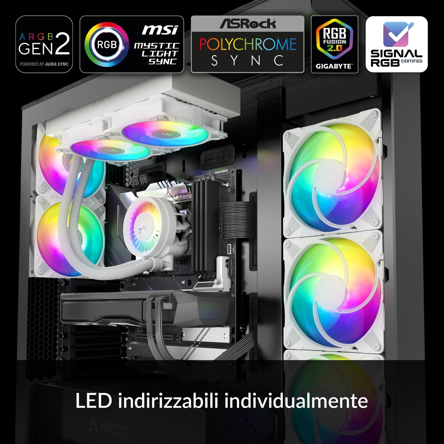 ARCTIC Liquid Freezer III 240 A-RGB - Water-Cooled PC, All-in-One Water Cooler for AIO Processor, Compatible Intel LGA1851/1700 & AMD AM5/4, Efficient PWM Control Pump - White