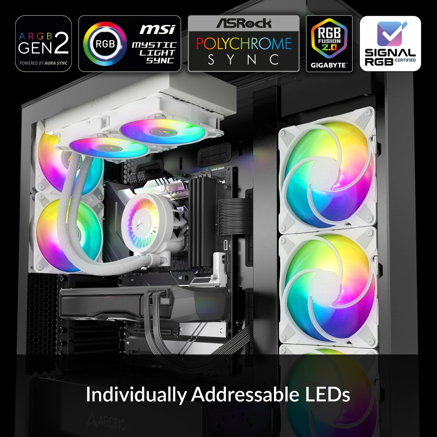 ARCTIC Liquid Freezer III 240 A-RGB - Water-Cooled PC, All-in-One Water Cooler for AIO Processor, Compatible Intel LGA1851/1700 & AMD AM5/4, Efficient PWM Control Pump - White