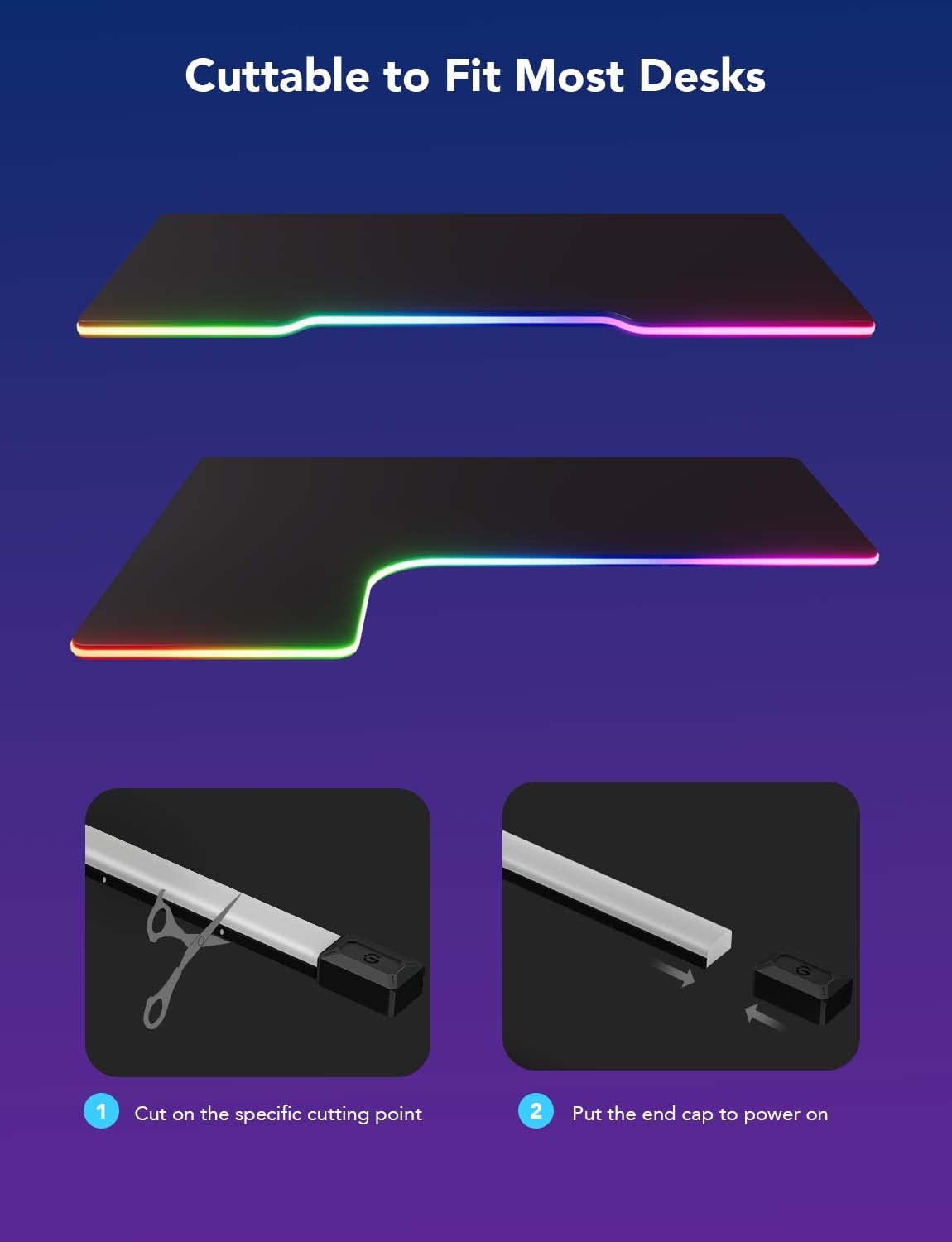 Govee RGBIC Gaming Lights, 3M Neon Rope Lights Soft Lighting for Gaming Desks, LED Strip Lights Syncing with Razer Chroma, Support Cutting, Smart App Control, Music Sync, Adapter