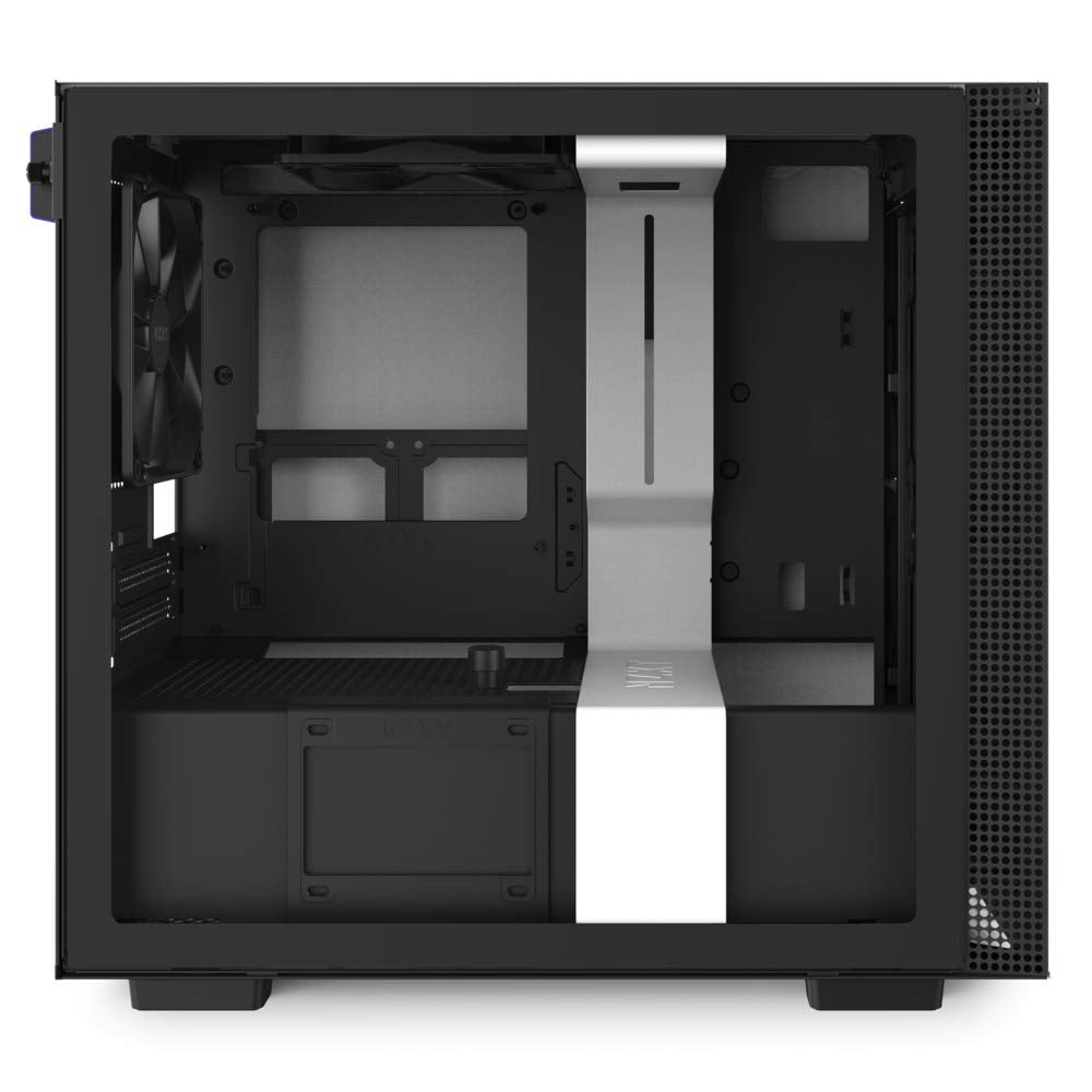 NZXT H210 - CA-H210B-W1 - Mini-ITX PC Gaming Case - Front I/O USB Type-C Port - Tempered Glass Side Panel - Cable Management System - Water-Cooling Ready - Radiator Bracket - White/Black