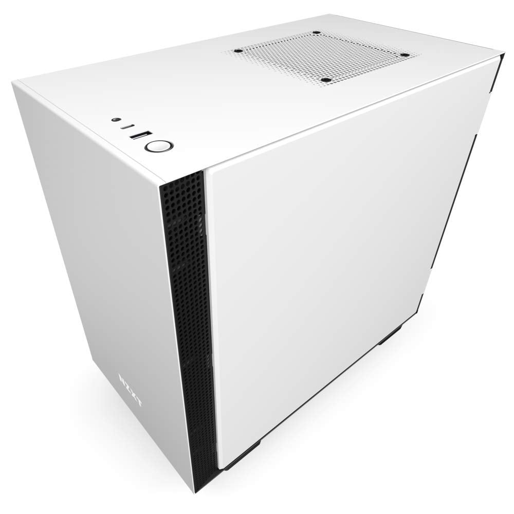 NZXT H210 - CA-H210B-W1 - Mini-ITX PC Gaming Case - Front I/O USB Type-C Port - Tempered Glass Side Panel - Cable Management System - Water-Cooling Ready - Radiator Bracket - White/Black