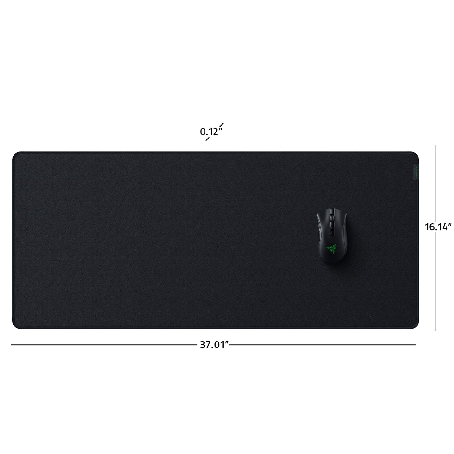 Razer Strider Hybrid Mouse Mat with a Soft Base & Smooth Glide: Firm Gliding Surface - Anti-Slip Base - Rollable & Portable - Anti-Fraying Stitched Edges - Water-Resistant - XXLarge, Black