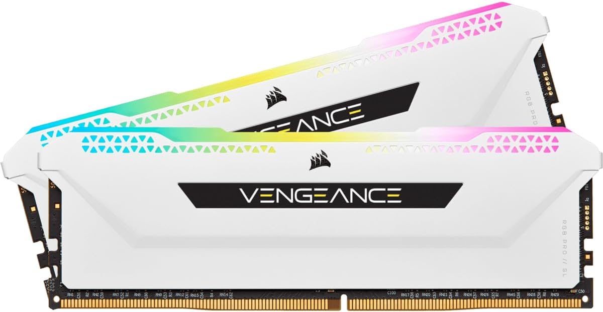 Corsair Vengeance RGB PRO SL 32GB (2x16GB) DDR4 3600Mhz C18 White Heatspreader Desktop Gaming Memory