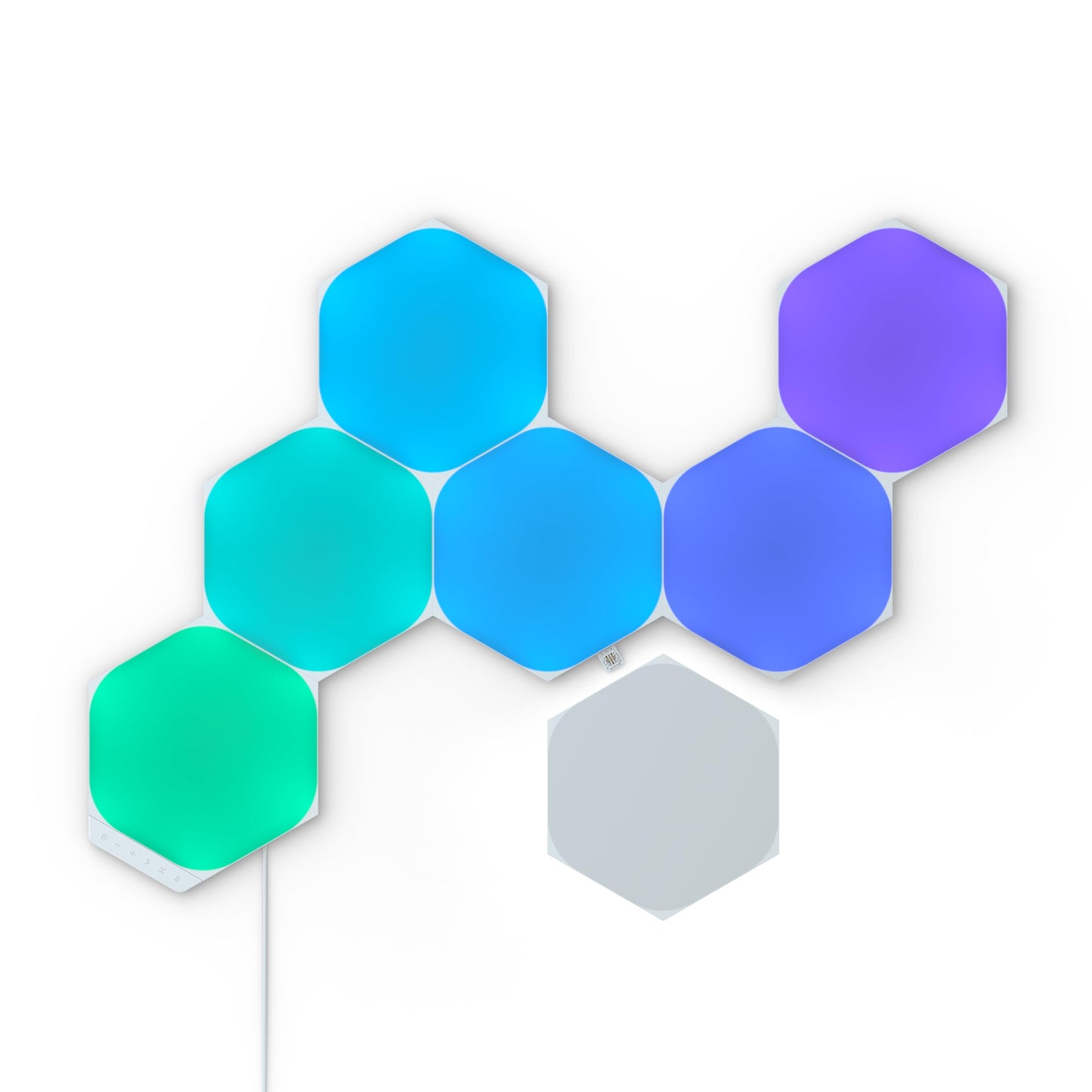 Nanoleaf Shapes WiFi and Thread Smart RGBW 16M+ Color LED Dimmable Gaming and Home Decor Wall Lights Starter Kit Hexagons 7 Pack