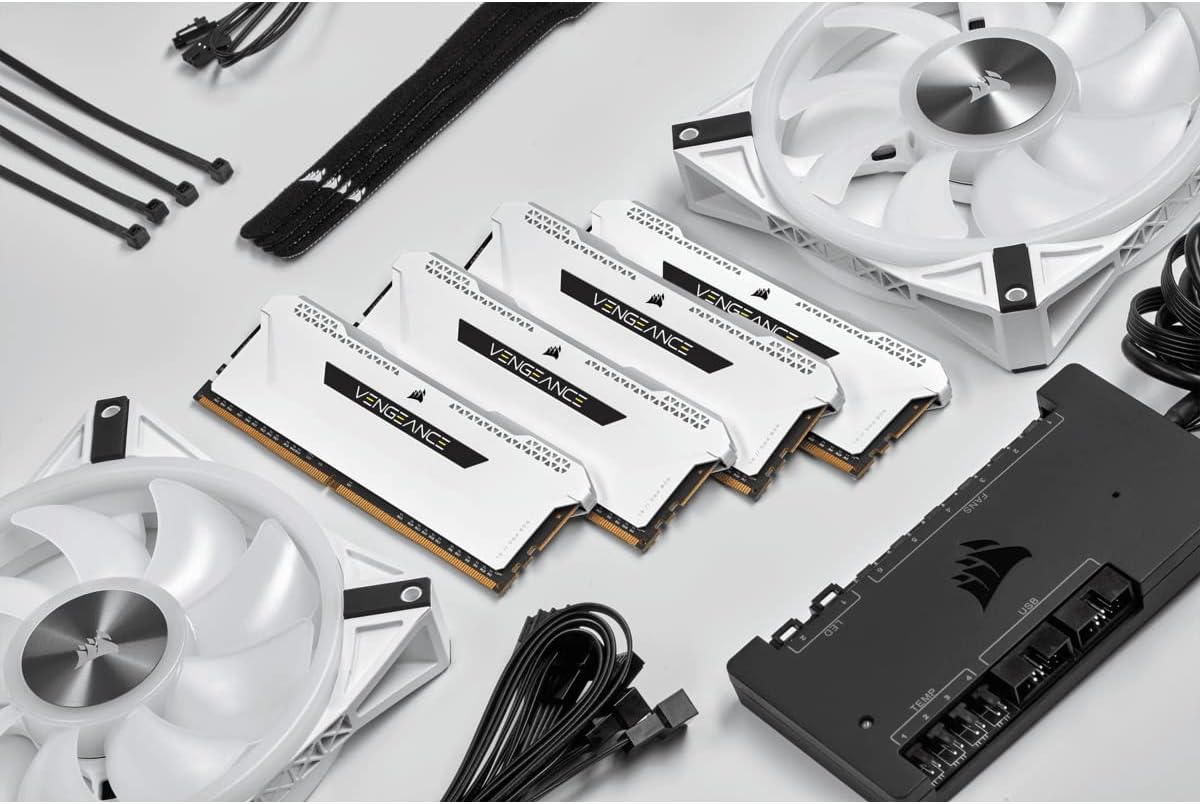 Corsair Vengeance RGB PRO SL 32GB (2x16GB) DDR4 3600Mhz C18 White Heatspreader Desktop Gaming Memory
