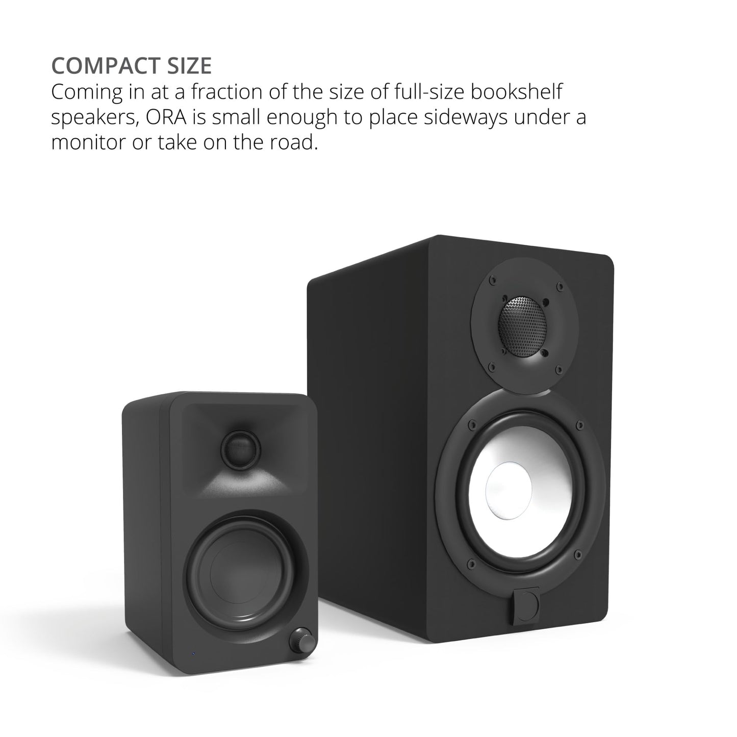 Kanto ORAMW 100W Powered Reference Desktop Computer Speakers with Bluetooth 5.0 and USB-C Input | Bi-Amplified | 100 Hz Automatic Crossover | Reference Quality Sound | Pair | Matte White