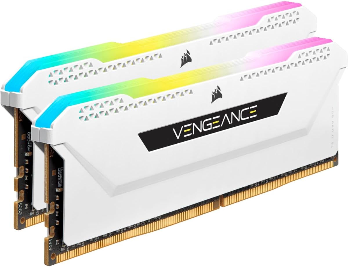Corsair Vengeance RGB PRO SL 32GB (2x16GB) DDR4 3600Mhz C18 White Heatspreader Desktop Gaming Memory