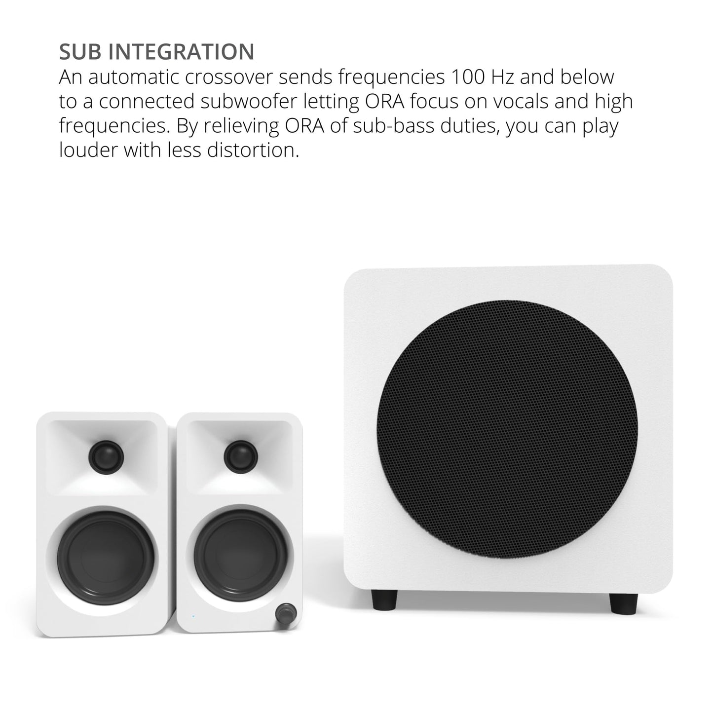 Kanto ORAMW 100W Powered Reference Desktop Computer Speakers with Bluetooth 5.0 and USB-C Input | Bi-Amplified | 100 Hz Automatic Crossover | Reference Quality Sound | Pair | Matte White