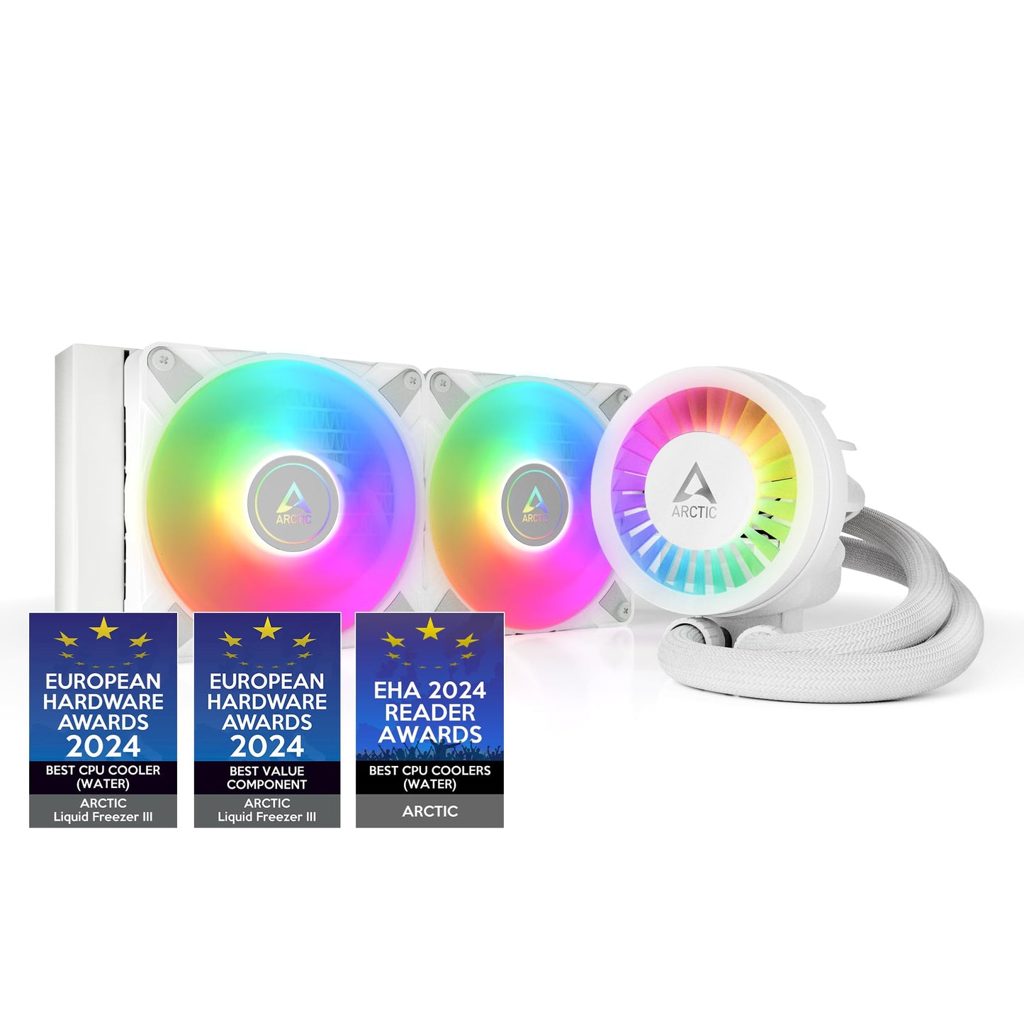 ARCTIC Liquid Freezer III 240 A-RGB - Water-Cooled PC, All-in-One Water Cooler for AIO Processor, Compatible Intel LGA1851/1700 & AMD AM5/4, Efficient PWM Control Pump - White