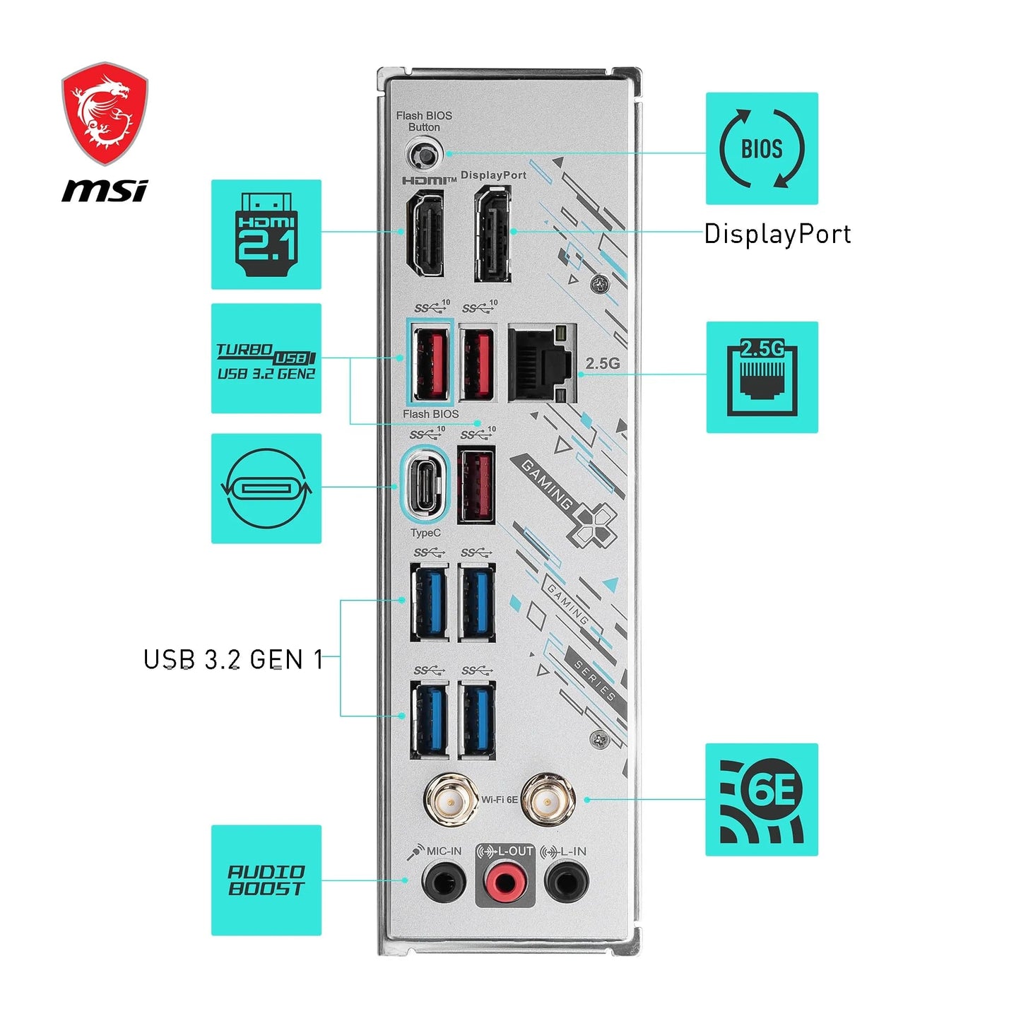 MSI B650M Gaming Plus WiFi Motherboard, mATX - Supports Ryzen 9000, 8000 & 7000 Processors, AM5 - DDR5 Memory Boost 7800+ MHz/OC, PCIe 4.0 x16, M.2 Gen4, Wi-Fi 6E