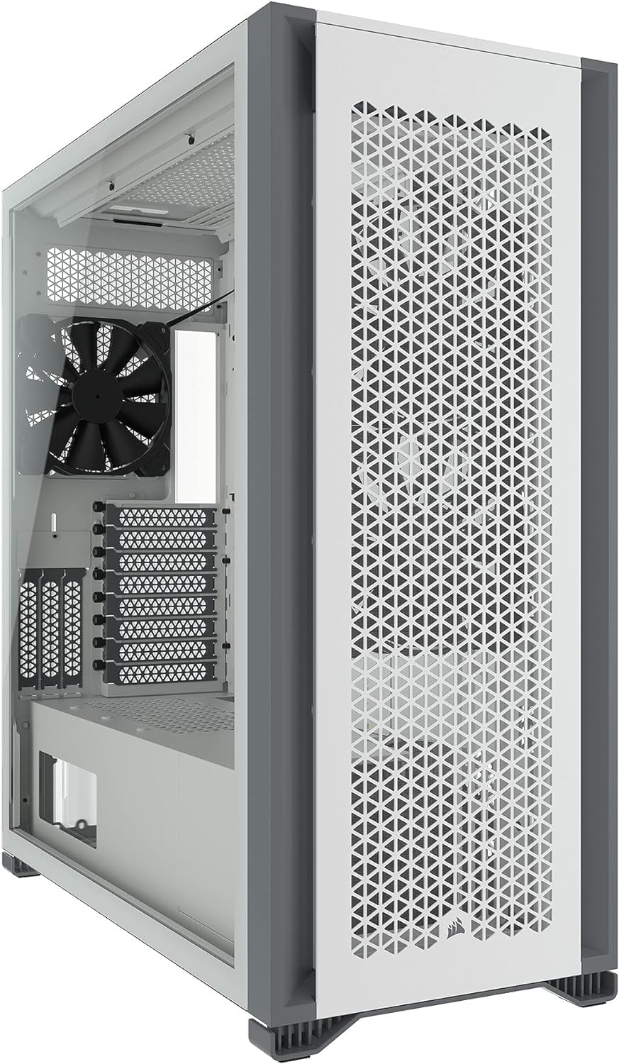 CORSAIR 7000D Airflow Full-Tower ATX PC Case (High-Airflow Front Panel, Three Included 140mm Fans with PWM Repeater, Easy Cable Management, Spacious Interior, Customisable Side Fan Mounts) White