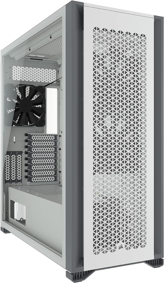 CORSAIR 7000D Airflow Full-Tower ATX PC Case (High-Airflow Front Panel, Three Included 140mm Fans with PWM Repeater, Easy Cable Management, Spacious Interior, Customisable Side Fan Mounts) White