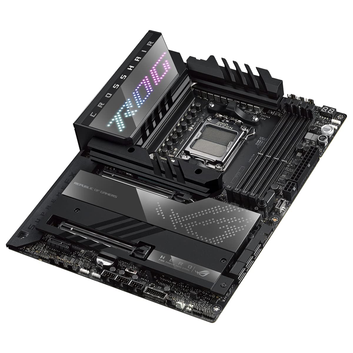 ASUS ROG Crosshair X670E Hero Gaming Motherboard Socket AMD AM5 (Ryzen 7000, ATX, DDR5 Memory, 5X M.2, USB 3.2 Gen 2x2, 2X USB 4, PCIe 5.0, WiFi 6E, Aura Sync)