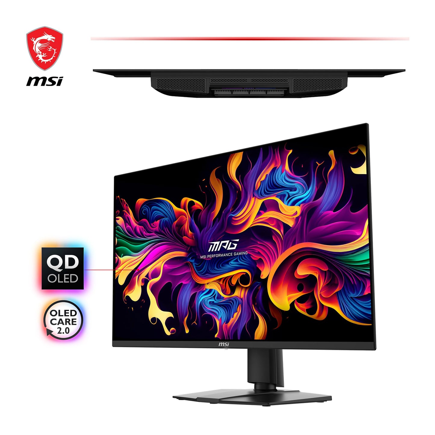 MSI MPG 271QRX QD-OLED 27 Inch WQHD Flat Gaming Monitor - 2560 x 1440 Quantum Dot OLED Panel, 360Hz / 0.03ms, 99.3% DCI-P3, ΔE≤2, DisplayHDR True Black 400, KVM - DP 1.4a, HDMI 2.1, USB Type-C 90W
