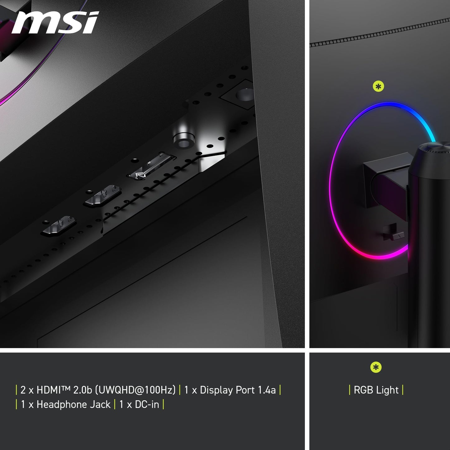 MSI MAG 342CQR E2 34 Inch UWQHD Curved Gaming Monitor - 1500R 3440 x 1440 VA Panel, 180 Hz / 1ms (MPRT), Adaptive Sync - DP 1.4a, HDMI 2.0b CEC