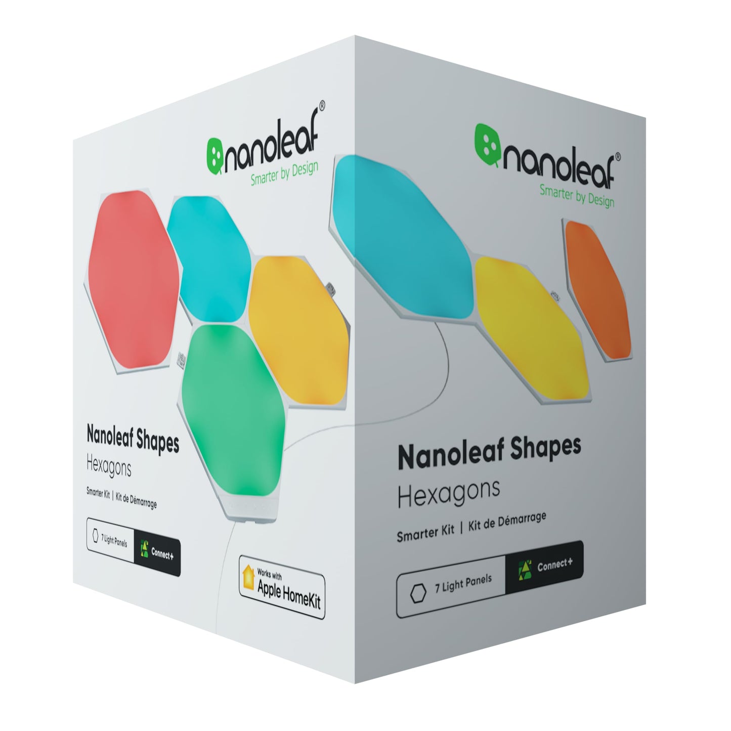 Nanoleaf Shapes WiFi and Thread Smart RGBW 16M+ Color LED Dimmable Gaming and Home Decor Wall Lights Starter Kit Hexagons 7 Pack