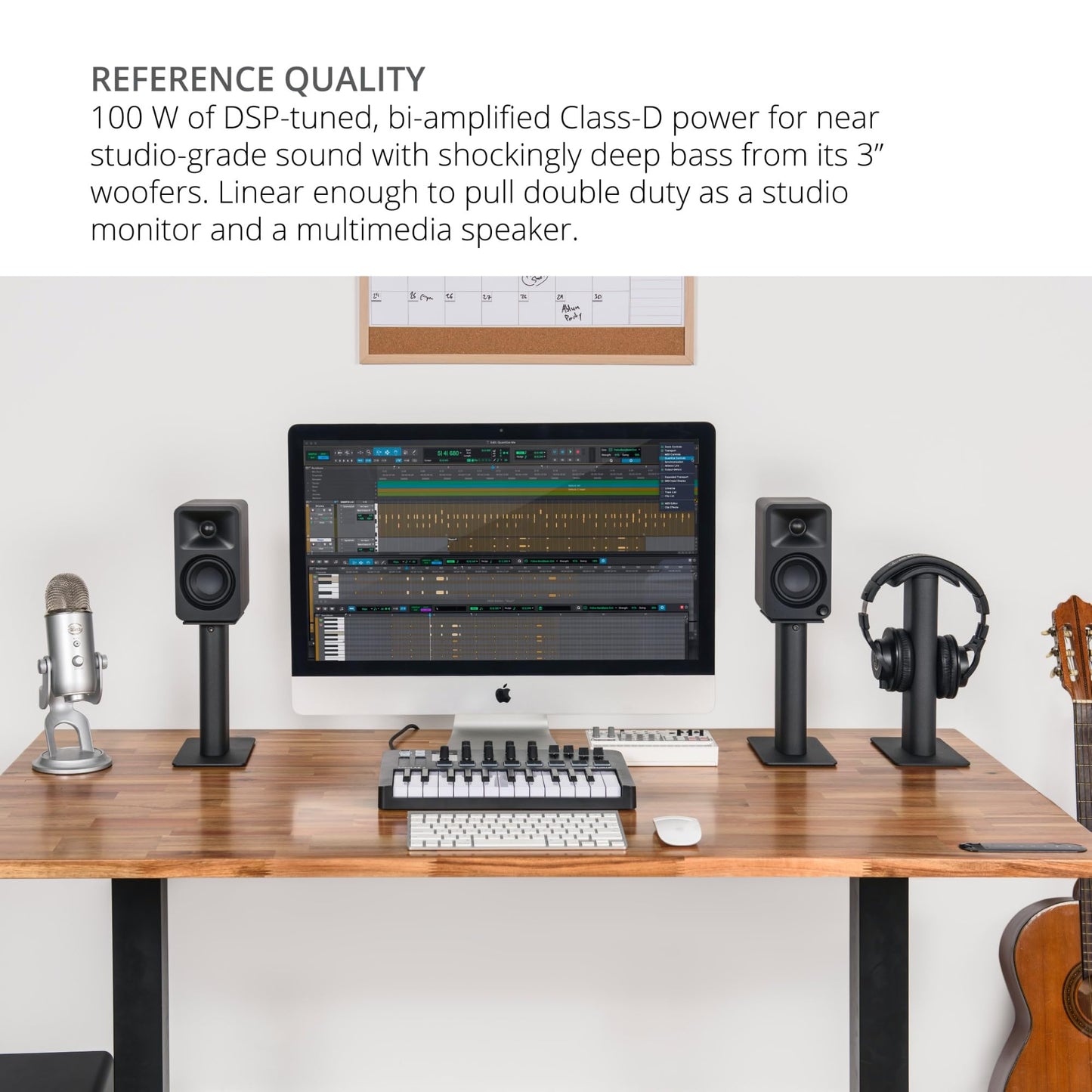 Kanto ORAMW 100W Powered Reference Desktop Computer Speakers with Bluetooth 5.0 and USB-C Input | Bi-Amplified | 100 Hz Automatic Crossover | Reference Quality Sound | Pair | Matte White
