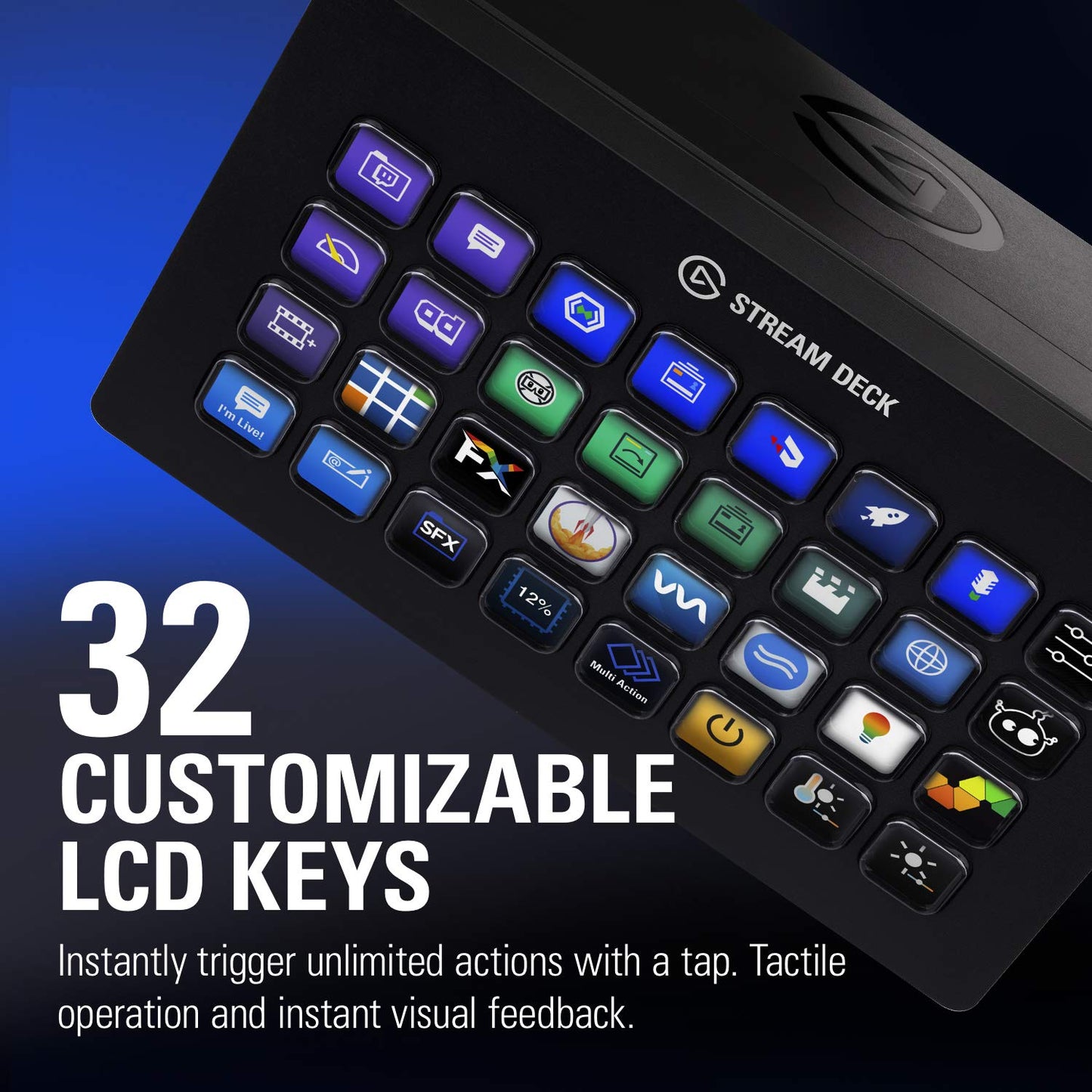 Elgato Stream Deck XL- Advanced Stream Control with 32 customizable LCD keys, for Windows 10 and macOS 10.13 or later