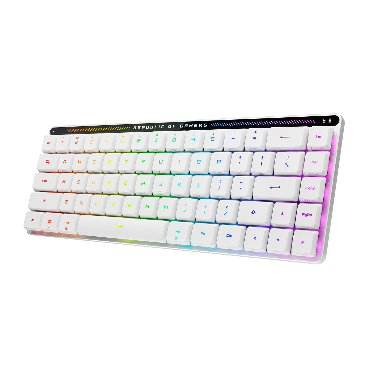 ASUS ROG Falchion RX Low Profile 65% Wireless Gaming Keyboard, Pre-lubed ROG RX Red Low-Profile Optical Switches, Tri-Mode Connection, Integrated Silicone Dampening Foam, Interactive Touch Panel