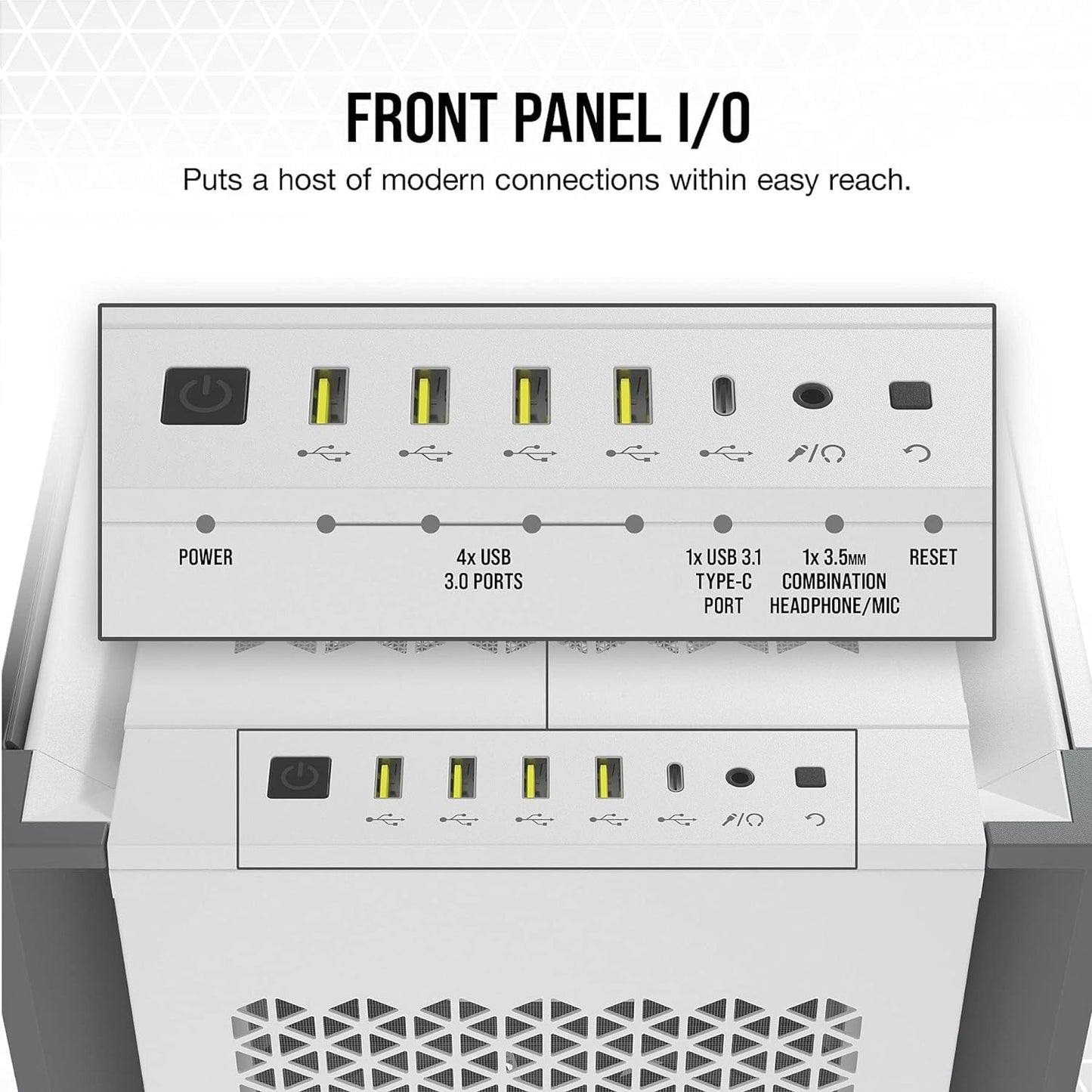 CORSAIR 7000D Airflow Full-Tower ATX PC Case (High-Airflow Front Panel, Three Included 140mm Fans with PWM Repeater, Easy Cable Management, Spacious Interior, Customisable Side Fan Mounts) White