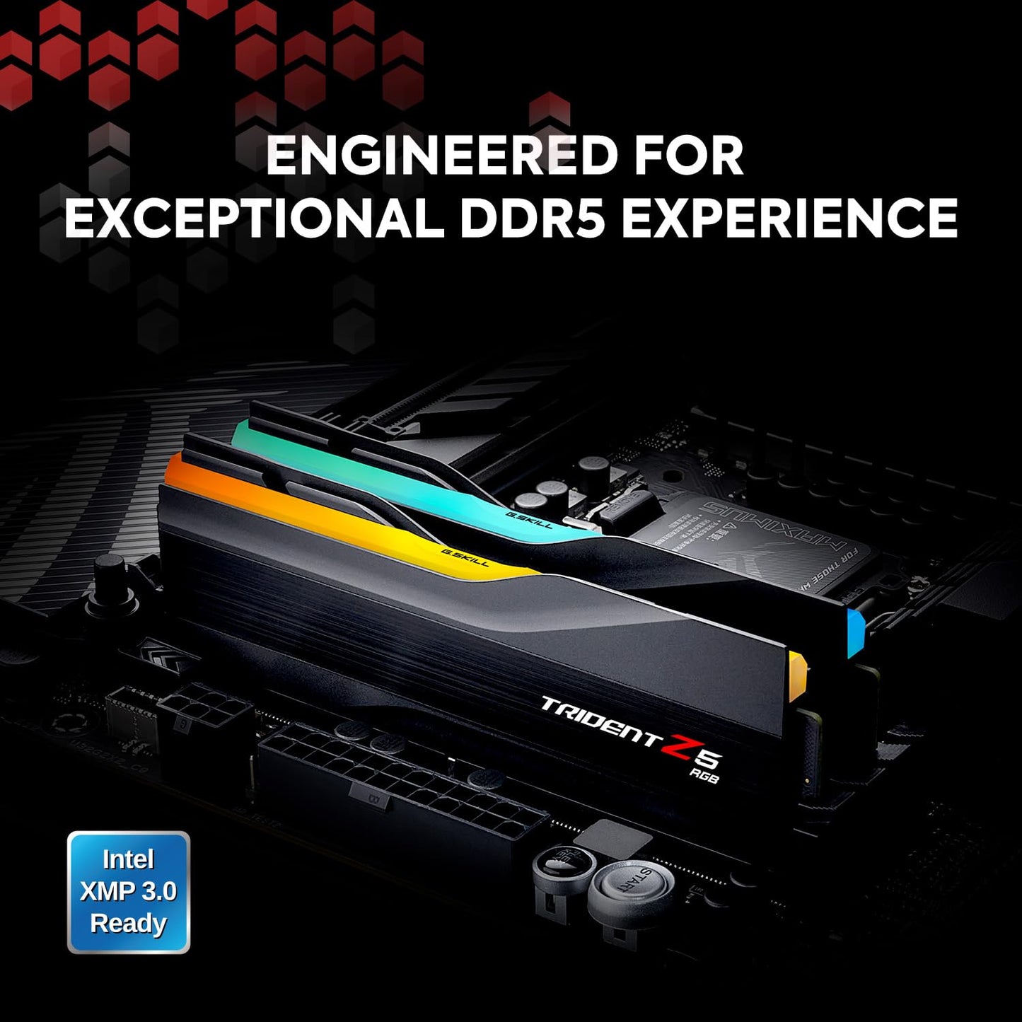 G.Skill MEGS-6400-3239-TZ5RK Trident Z5 RGB 2x32GB 6400MHz DDR5 RAM Memory Module Dual Kit, Matte Black
