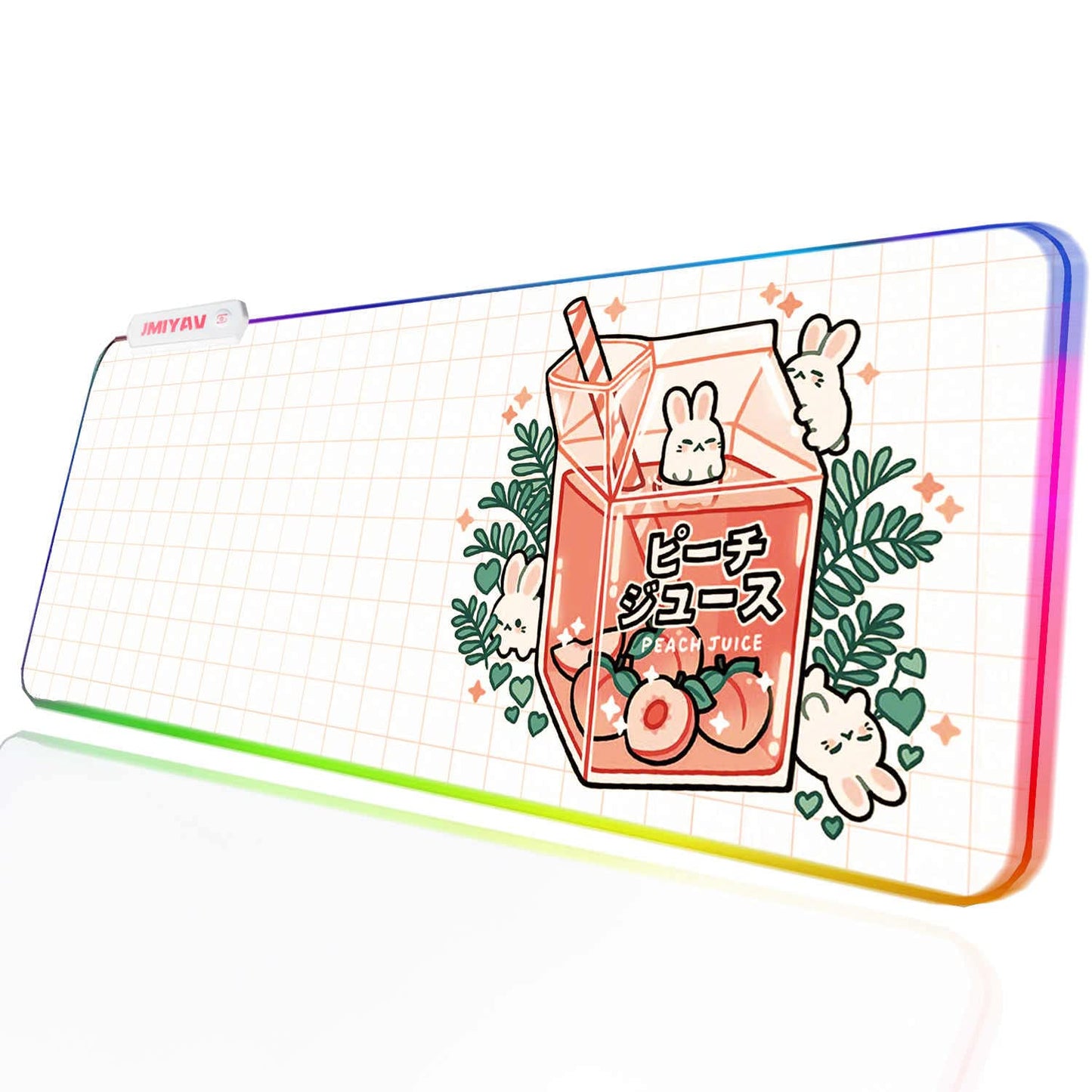 JMIYAV White RGB Gaming Mouse Pad 80 * 30cm PC XL Large Extended Glowing Led Light Up Desk Pad Non-Slip Rubber Base Computer Keyboard and Mouse Pad Cool Cute Mousepad Mat 80 * 30cm juice