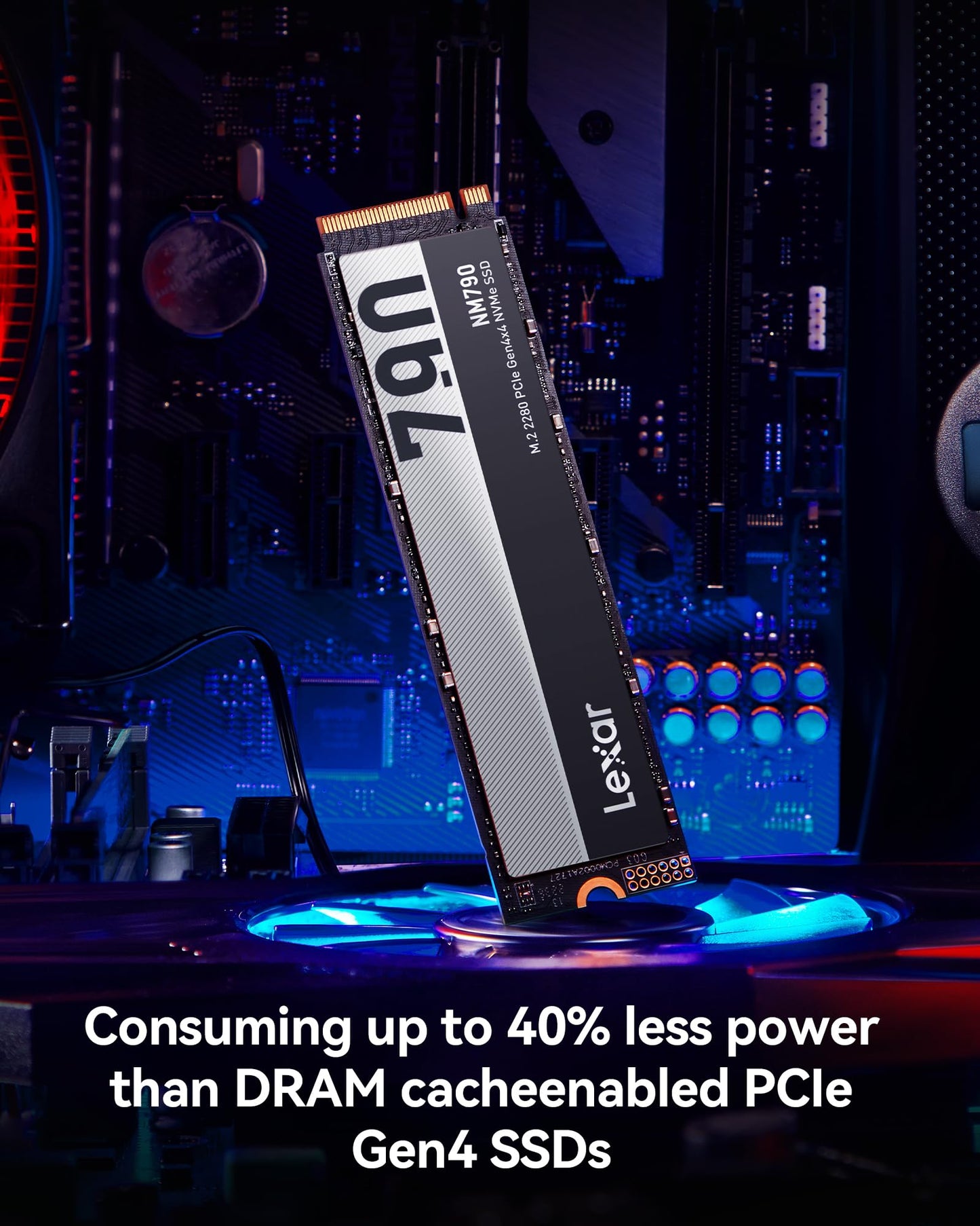 Lexar NM790 1TB Internal SSD, M.2 2280 PCIe Gen4x4 NVMe 1.4, Up to 7400MB/s Read, 6500MB/s Write, Solid State Drive for PS5, PC, Laptop and Gamer (LNM790X001T-RNNNG)