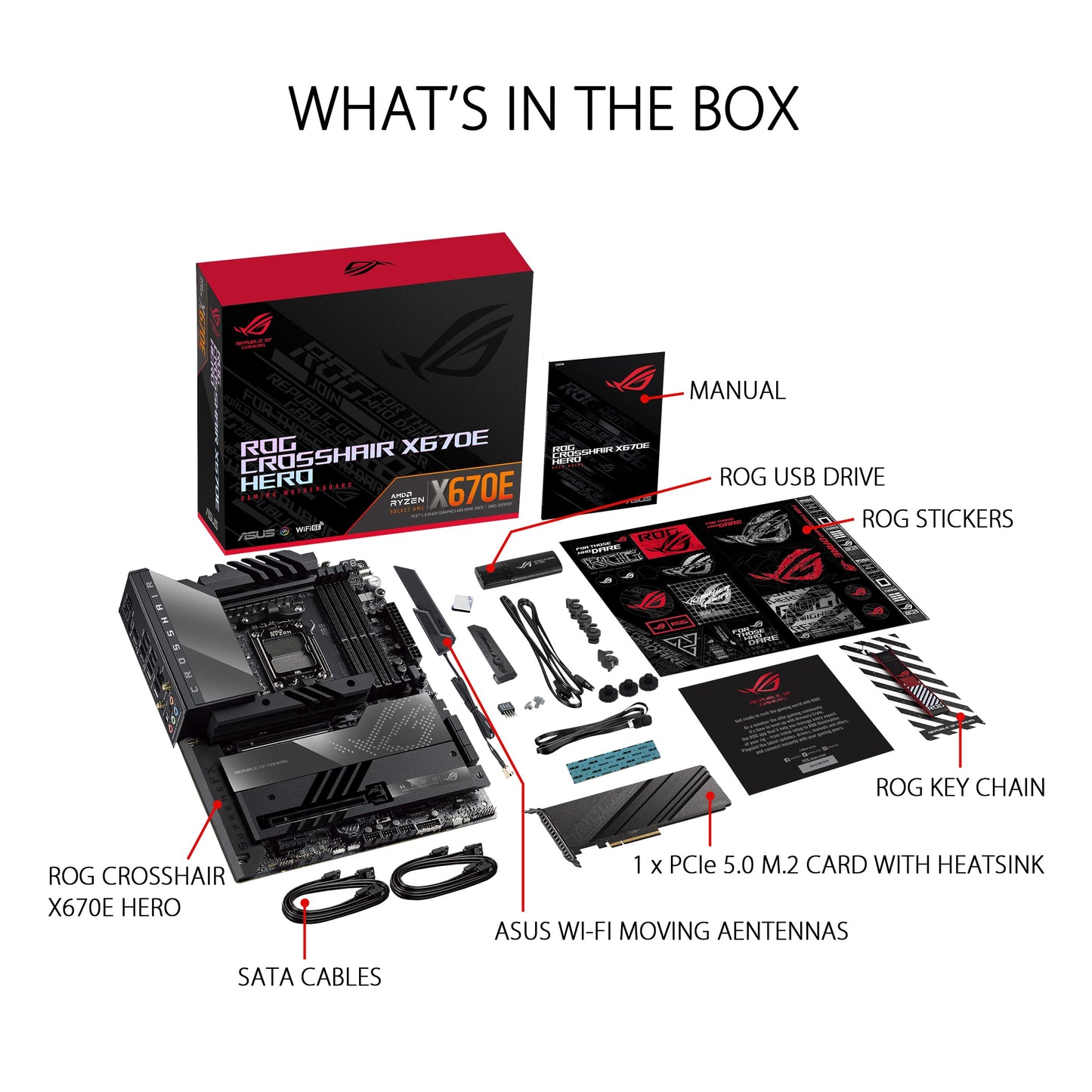 ASUS ROG Crosshair X670E Hero Gaming Motherboard Socket AMD AM5 (Ryzen 7000, ATX, DDR5 Memory, 5X M.2, USB 3.2 Gen 2x2, 2X USB 4, PCIe 5.0, WiFi 6E, Aura Sync)